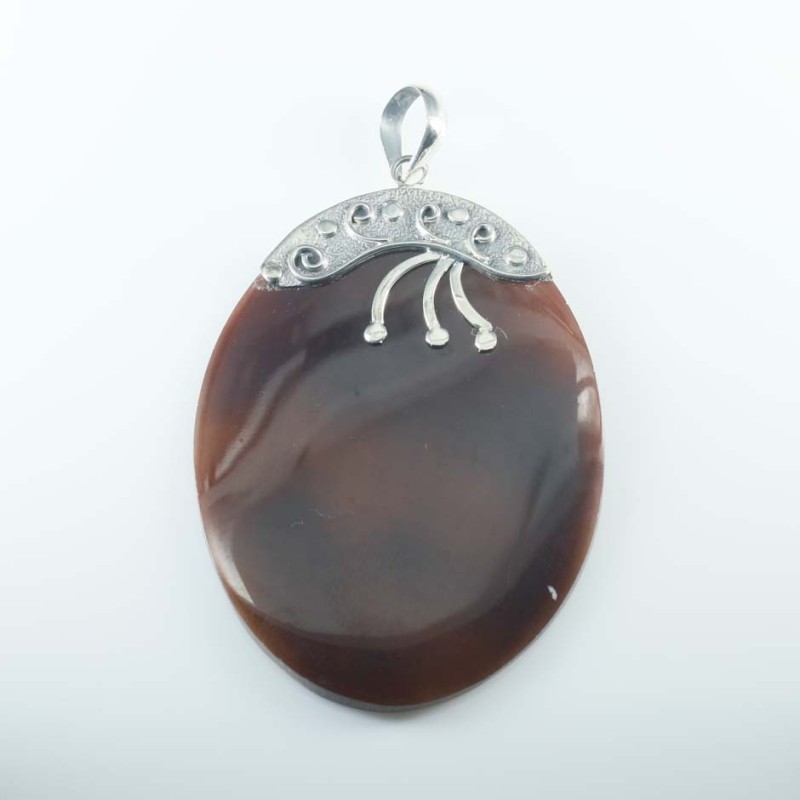 Pendant Oval Black MOP Shell