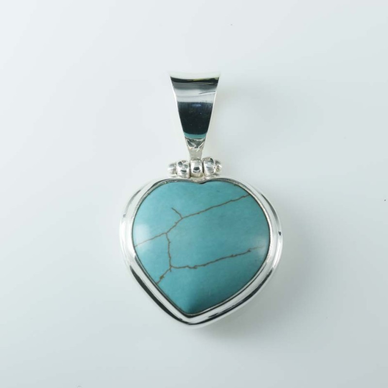 Pendant Heart Turquoise Color Stone