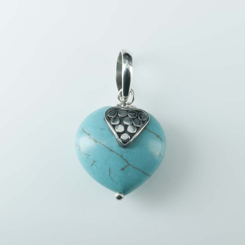 Pendant Heart Turquoise Color Stone