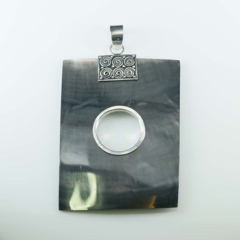 Pendant Rectangle Black MOP Shell