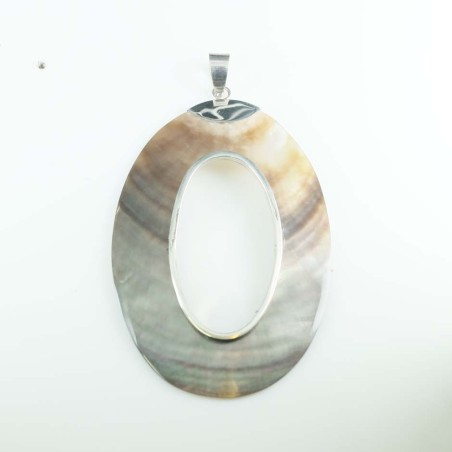 Pendant Oval Black MOP Shell