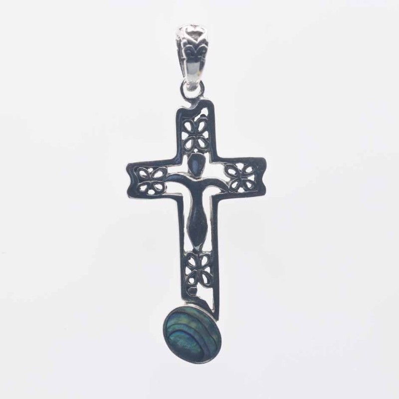 Pendant Cross 18.5x38mm. Abalon Shell