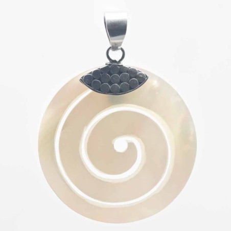 Pendant  Round Spiral 35mm. Mother Of Pearl