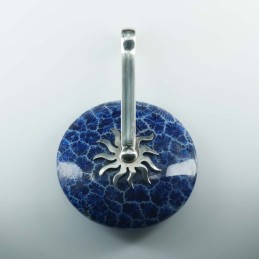 Pendant Round 40mm. Blue Coral