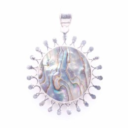 Pendant Round 36mm. Abalon Shell