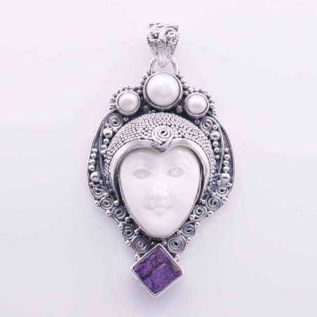 Pendant Face Bone 28x42mm.