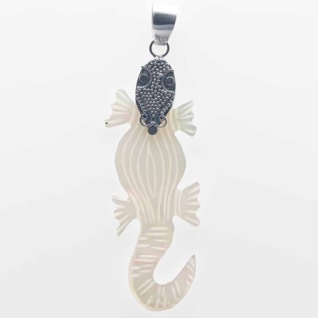 Pendant Cocodrile 19x54mm. Mother Of Pearl