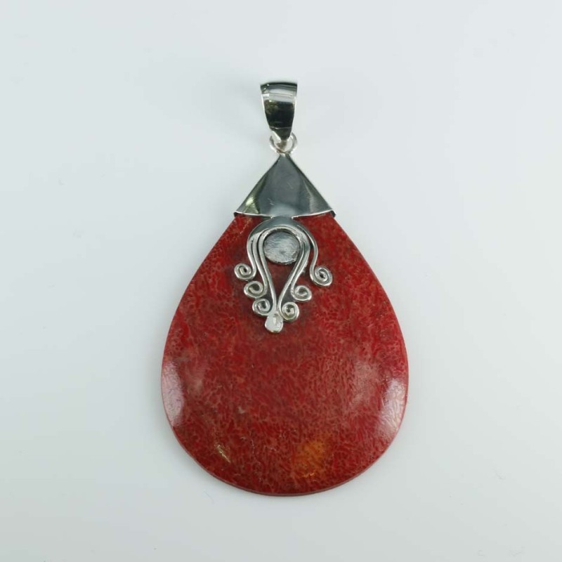 Pendant Drop 32x50mm. Coral Pendant Drop 32x50mm. Coral