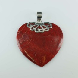 Pendant Heart 30x47mm. Coral