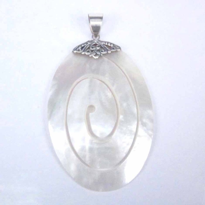 Pend Oval Spiral MOP Pend Oval Spiral MOP