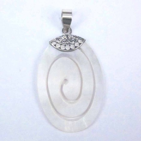 Pend Oval Spiral MOP Shell