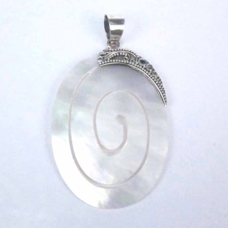 Pend. Oval Spirals MOP Shell