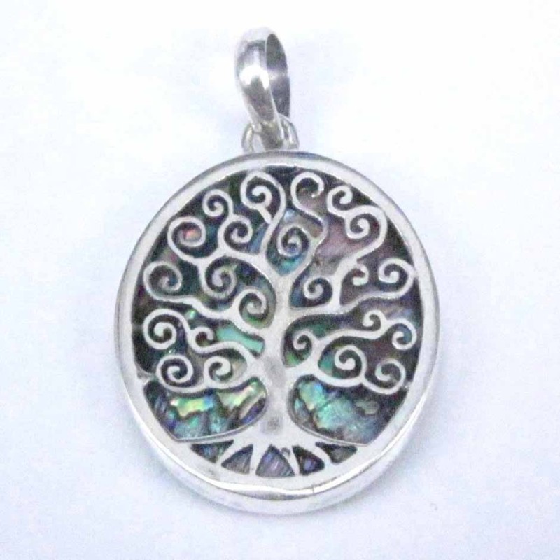 Pend. Round tree of live Abalon Shell Pend. Round tree of live Abalon Shell