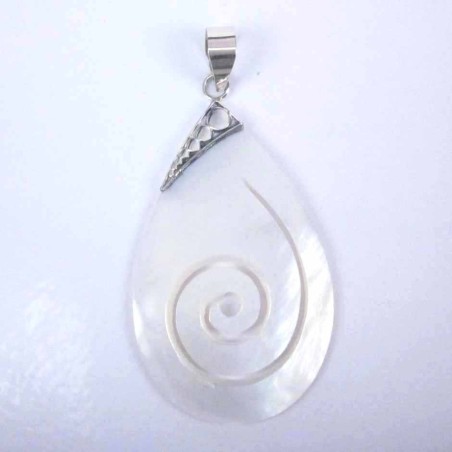 Pend. Drop Spiral MOP Shell