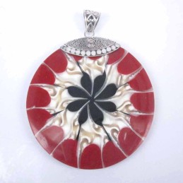 Pendant Round Shell Red Color