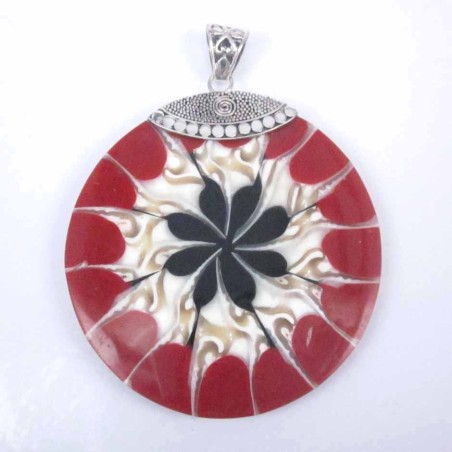 Pendant Round Shell Red Color