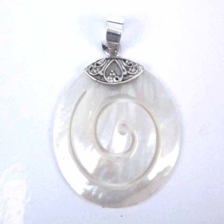 Pendant Round Spiral MOP Shell