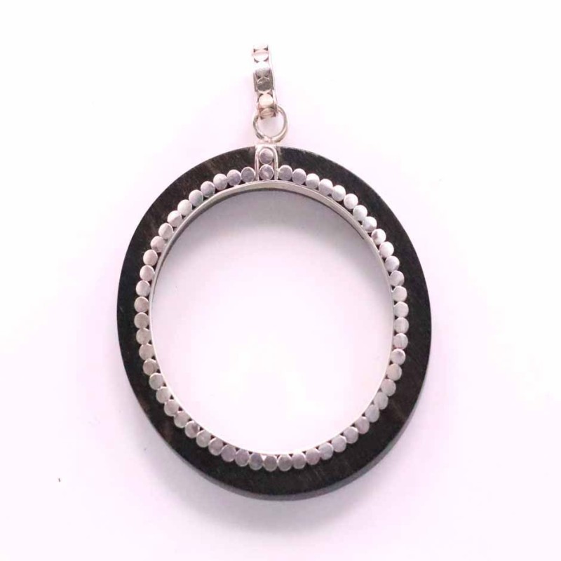 Pendant Round Wood Black Color