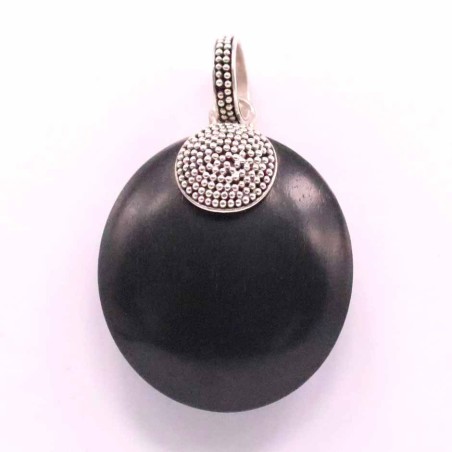 Pendant Round Wood Black Color