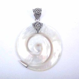 Pendant Round Spiral MOP Shell