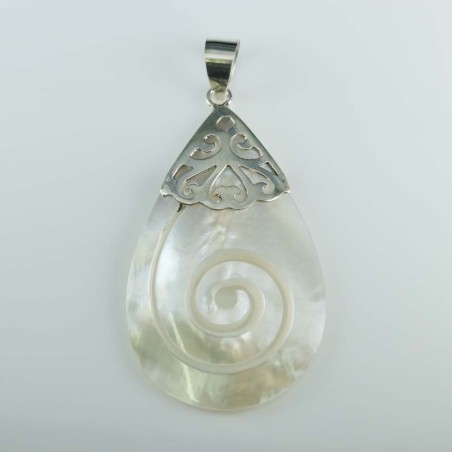 Pend. Drop Spiral MOP Shell