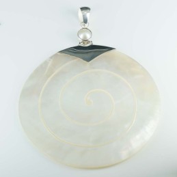 Pendant Round Spiral MOP Shell