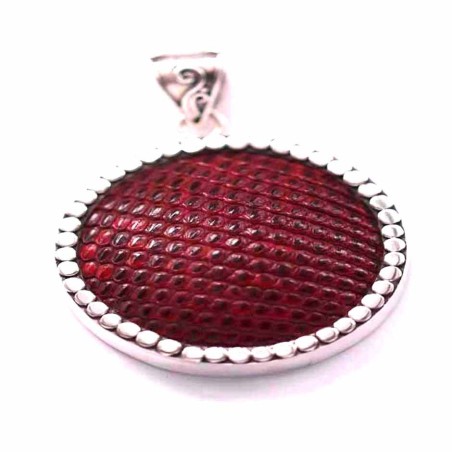 Pendant Round Snake Skin