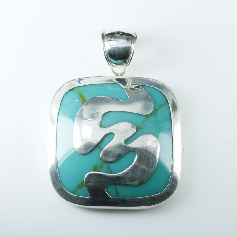 Pendant Square Turquoise Stone Color