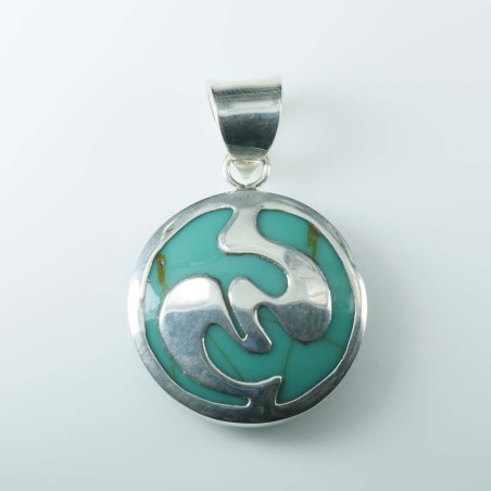 Pendant Round Turquoise Stone Color