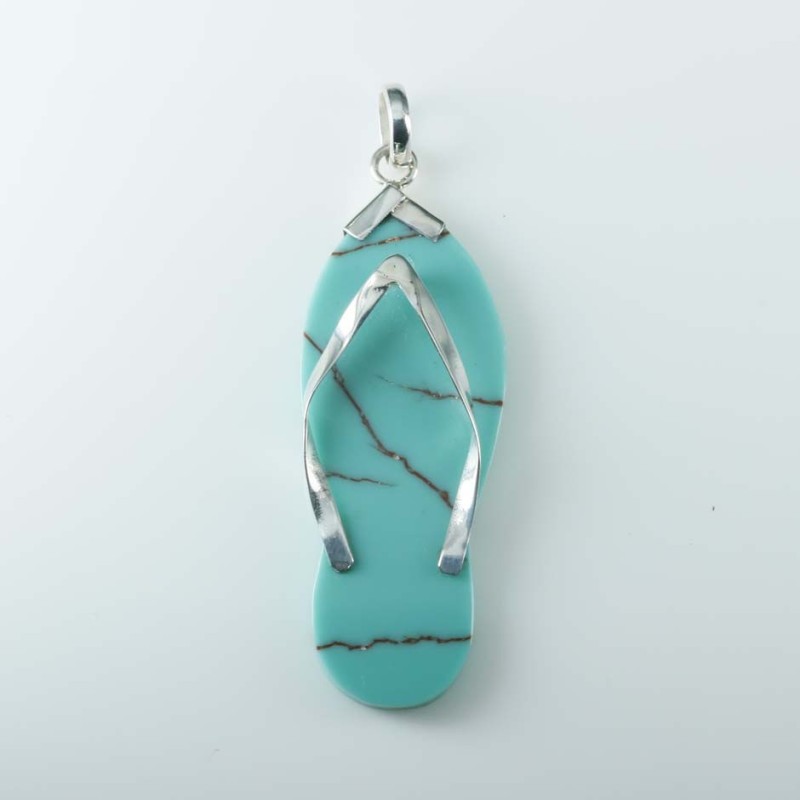 Pendant flip flops Turquoise