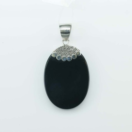 Pendant Round Black Stone