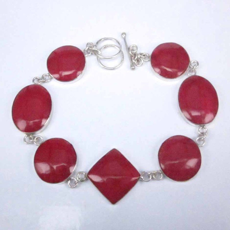 Bracelet round, oval, square coral