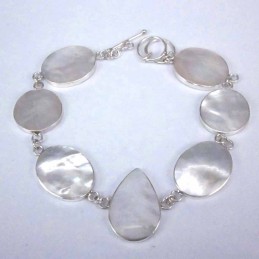 Bracelet  drop, oval MOP