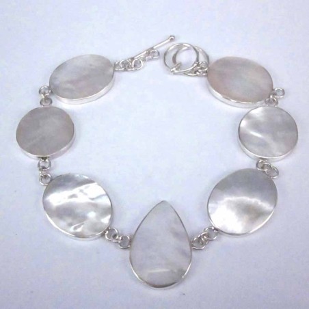 Bracelet  drop, oval MOP