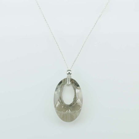 Necklace oval Grey color