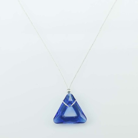 Necklace Triangle blue color