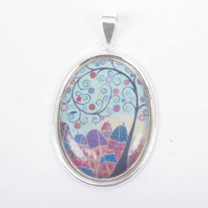 Pendant Oval 25x32mm. Image Tree