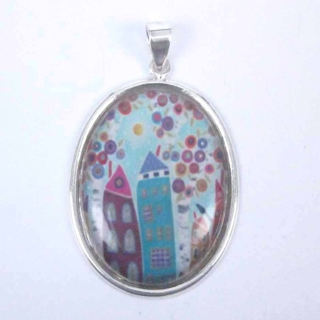 Pendant Oval 25x32mm. Image Tree