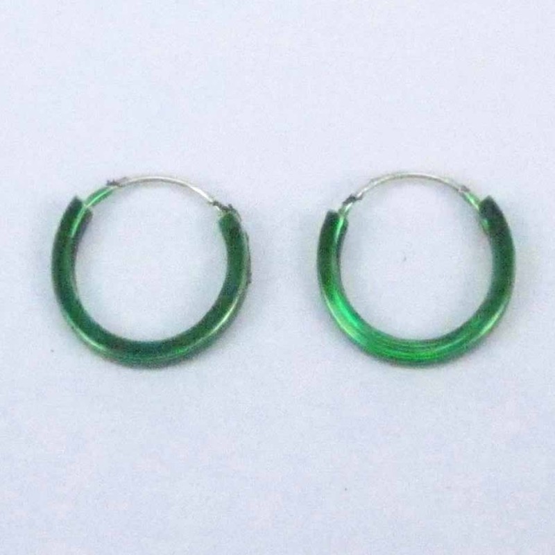 Ea Hoop flat 1.2X10mm. Esmerald color