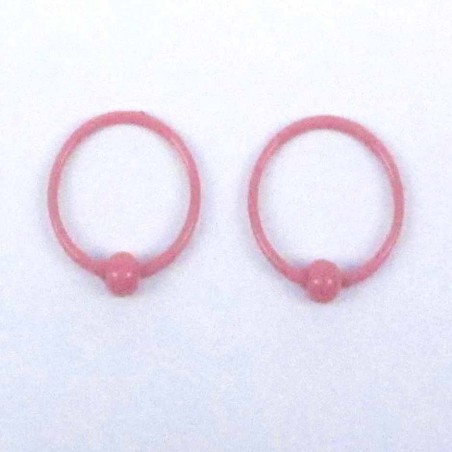 Ea Hoop Ball 8mm. Rose color