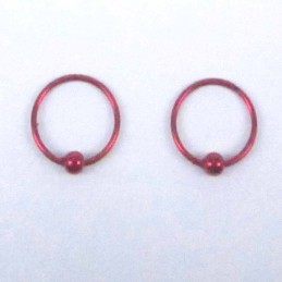 Ea Hoop Ball 8mm. Cherry color