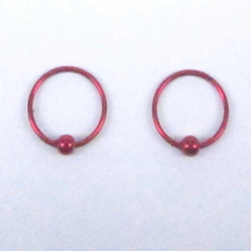 Ea Hoop Ball 8mm. Cherry color