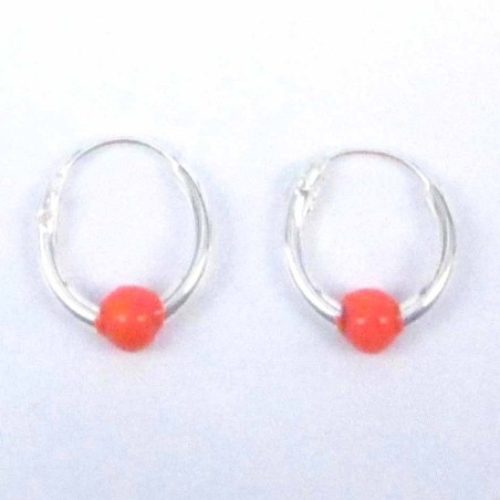 Ea Hoop 1.2x8mm. Ball 3mm. Orange color