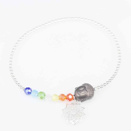 Bracelet ball plain with pendant Chakras