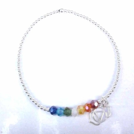 Bracelet ball plain with pendant Chakras