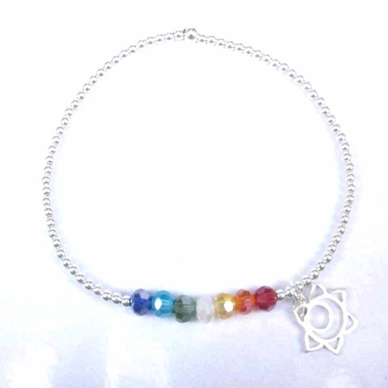 Bracelet ball plain with pendant Chakras Bracelet ball plain with pendant Chakras