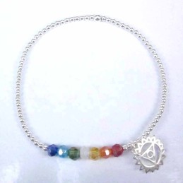 Bracelet ball plain with pendant Chakras