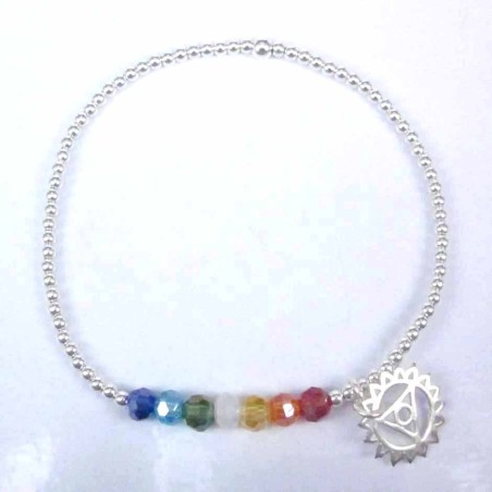 Bracelet ball plain with pendant Chakras