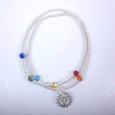 Bracelet ball plain with pendant Chakras