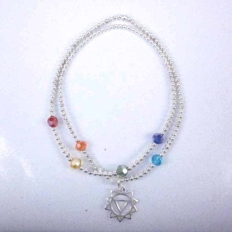 Bracelet ball plain with pendant Chakras